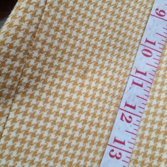Vintage Yellow Houndstooth Plaid Wool Fitted Blazer - Picture 8 of 14